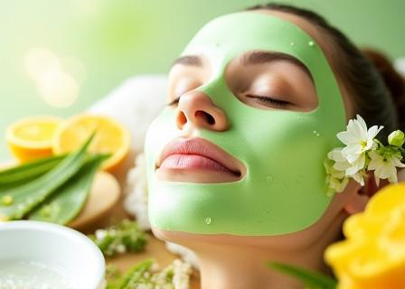 Maschera viso rinfrescante e idratante.